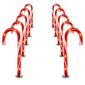 Gagalife 718255944702 Inch Candy Cane Lights - 10 Pack Pathway Christmas