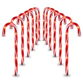 1f-e19 Gagalife Hch-36/1f-e19 16-inch Candy Cane Lights Outdoor Christmas Pathway Markers 12 Pack Christm