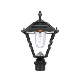 133b50012 Gama Sonic Spiral Frame Outdoor Solar Post Light Black Aluminum 3-inch Fitter For Lamp