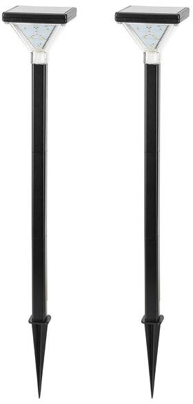 146ip250080 Gama Sonic Luxor 22 3/4 Inch High Black Solar Led Path Light Set Of 2