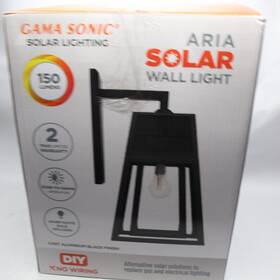 66b50010 Gama Sonic Aria Solar Outdoor Wall Light Warm White 2700k Led
