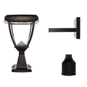 Gama Sonic 859641007226 Inversee Black Outdoor Solar Post Light Cast Aluminum Single With 3 M