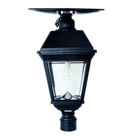 97ats012 Gama Sonic Imperial Ats Solar Post Light Black Cast Aluminum And Beveled Glass Outdoor
