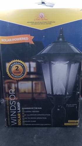 Gs-99f-bw Gama Sonic Windsor Solar Led Decorative 3 Inch Post Lamp Outdoor Black New #gs-99f-bw