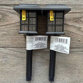 Garden Collection 195464262689 Greenbrier International Solar Stake Path Lights 2 Black New