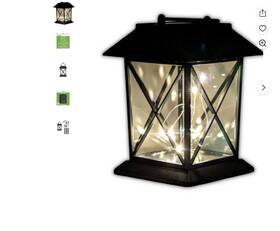 Garden Collection 195464782811 New In Box 2-pk Solar Hook Black Lanterns/lights