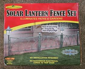 Jb5447 Garden Creations Solar Lantern Fence Set Brand New 6ft Expandable