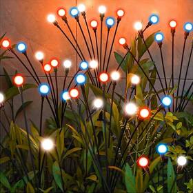 Garden Lights 445028522548 48 Led Red White Blue Firefly Solar Outdoor Waterproof Swaying Gar