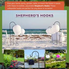 Garden Supply 313091548536 Shepherd Hooks Solar Light Stakes In Black