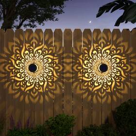 B0c6ll5hcc Gardencave 4 Pack Solar Fence Lights Metal Outdoor Wall Deck Step Power Led