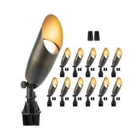 2108 Gardenreet Outdoor Cast Brass Spot Flood Light - 12v Led Accent Uplighting Waterproof L