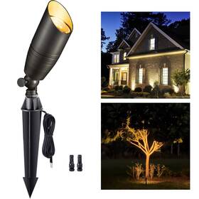 Gardenreet 666354832874 Landscape Spotlights Low Voltage - Brass 12v Outdoor Uplight Led Wired Spot