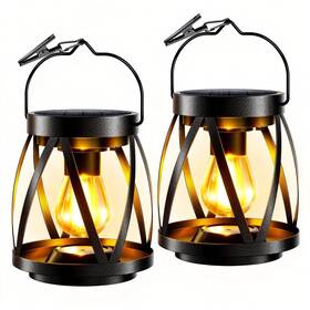 Garpar 647168860192 Solar Lights Outdoor Waterproof Upgraded Metal Lantern Brighter Aut
