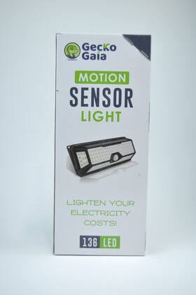 Gecko Gaia 860000728416 Solar Power 136 Led Light Pir Motion Sensor Outdoor Security Lamp Wall Garden