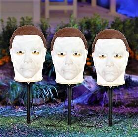 4921511 Gemmy Michael Myers Musical Pathway Stake Lights Halloween Yard Decor Video