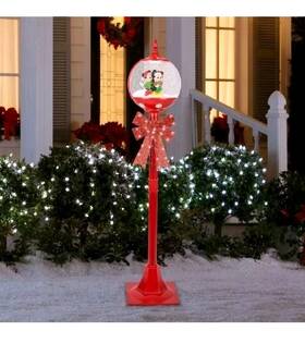 884257 Gemmy 5ft Mickey And Minnie Snow Globe Lamp Post White Led Lights