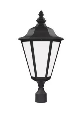 89025en3-12 Generation Lighting Black One Light Outdoor Post Lantern From The Brentwood Collection