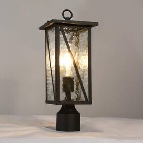Gepow 732133127582 Outdoor Post Light Fixture Farmhouse Exterior Pillar Lantern Lights With Wat