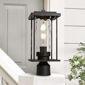 Gepow 732133127605 Outdoor Post Light Fixture Farmhouse Exterior Pillar Lantern Lights With Wat