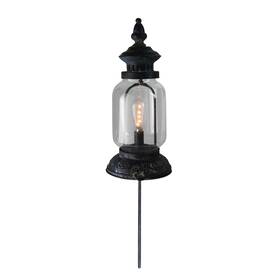 32784819 Gerson 42.5in Distressed Black Antique Style B/o Lantern Garden Stake