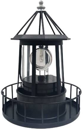 16002453077319 Gezichta Led Solar Powered Lighthouse 360 Degree Rotating Lamp Ip65 Waterproof Sola