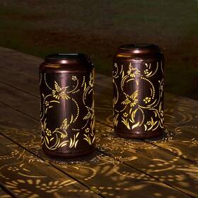 Yf47040202-2 Gibmidser 2 Pack Hummingbird Solar Lanterns Outdoor Hanging Lantern Lights Hollowed-out