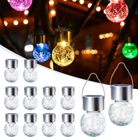 Gigalumi 732262542539 Solar Lights Outdoor Waterproof 12 Pack Hanging Garden De