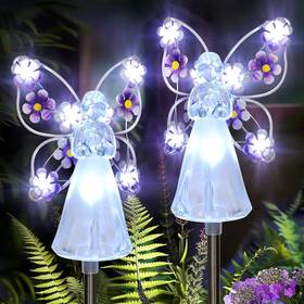 8392 Gigalumi Solar Angel Garden Stake Lights - 2 Pack Outdoor Gar