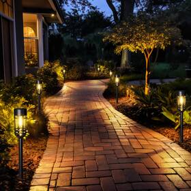 9413 Gigalumi Solar Pathway Lights 12 Pack Waterproof Warm White Outdoor Garden