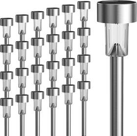 B0bw3x648s Gigalumi 24-pack Solar Path Lights Outdoor Waterproof Stainless Steel Led Drivew