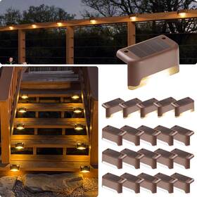 B0bx3d69kl Gigalumi 20-pack Led Solar Deck Lights Outdoor Stairs Step Fence Waterproof