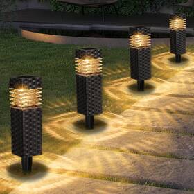 Giousv 746559868424 Solar Lights Outdoor 4 Pack Pathway Waterproof Garden