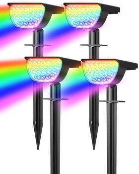 Ip65 Gkgg 850074232582 Solar Multicolor Lights Waterproof 8 Lighting Modes Spot O