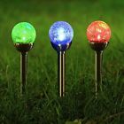 Gl-15141 Twinkle Star Solar Pathway Lights Crackle Glass Globe 0724190817131