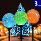 Gl-15572 Solar Powered Crackle Glass Ball For Outdoor Garden 743447959943