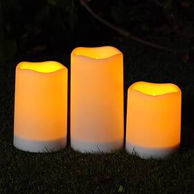Global Selection 744759455543 Homemory Solar Powered Candles Outdoor Waterproof Flickering Glow Rechargeable
