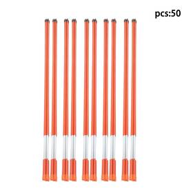 Gt1257256 Globalmart-top Orange Reflective Markers Driveway 50pcs Snow Stakes 48in Long 5/16 Inch Diameter