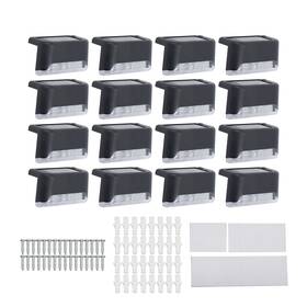 Gt7045038 Globalmart-top 16 Pack Solar Power Led Deck Stair Lights Garden Stairs Step Fence Outdoor Path