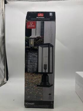 44384 Globe Electric Bowery Matte Black Outdoor Lamp Post Light Fixture With Base