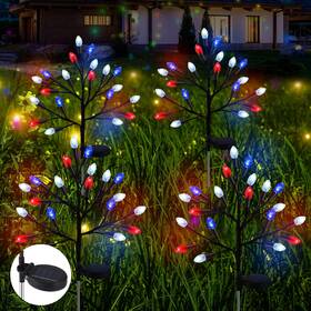Glooglitter Jei-glooglitter-1662 4 Pcs Solar 4th Of July Outdoor Stake Lights Patriotic Independence Day Decor