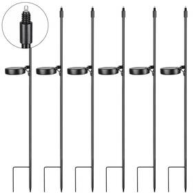Jei-glooglitter-2687 Glooglitter New Best 6 Pack Solar Stake Lights Outdoor Decorative Metal Ground Pathway Led