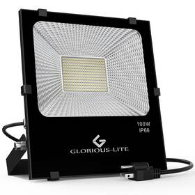 100w Glorious-lite 840404124625 Flood Lights Outdoor 8000 Lumen Led Floodlight Plug In For Outside Yard