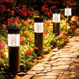 Hss1751.v0 Glosola Bright Solar Pathway Lights 4 Pack Modern Outdoor Waterproof Wit