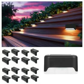 Gcsdl16p Glow Crest 16-pack Solar Deck Lights Outdoor Waterproof Led For Pathways Stairs