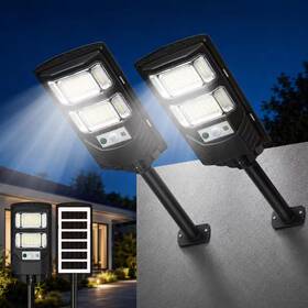 Gmox 768231569146 2 Pack Solar Street Light Ip65 Motion Sensor Dusk To Dawn Remote