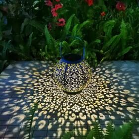 Go2garden 602168228724 Outdoor Solar Big Lanterns Waterproof Hanging Garden Lights Metal Decorative