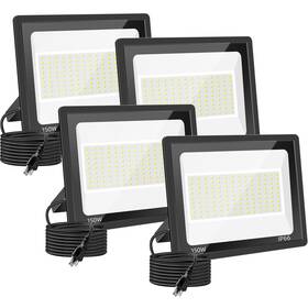 Gopretty 645567070686 4 Pack 150w Led Flood Light Outdoor 18000lm Super Brighter Security Lights