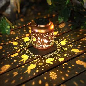 B-g-pd-25015-tu Gr8gardens Rabbit Solar Lanterns Outdoor Hanging Waterproof Garden Decor Lights Bu
