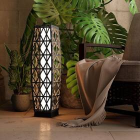 Grand Patio 313049296212 Outdoor Solar Powered Wicker Floor Lamp Weather-resistant De