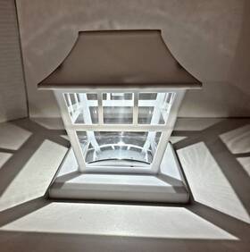 Tn-1223677 Green Lighting Solar Powered Fence Post Cap Lights White 4 Set 4x4/5x5 New